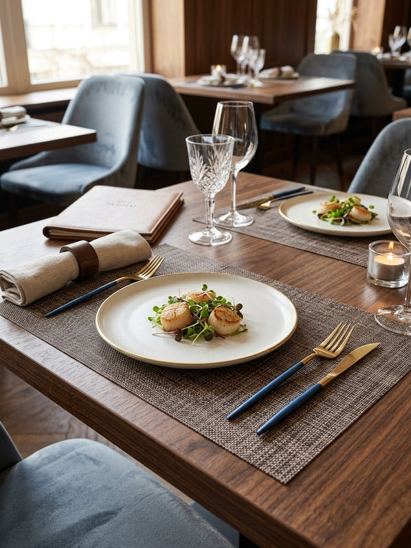 Premium Hotel-Quality Woven Placemat – Elegant Dining Table Mat, Durable & Easy-Care, Luxury Restaurant & Home Table Setting