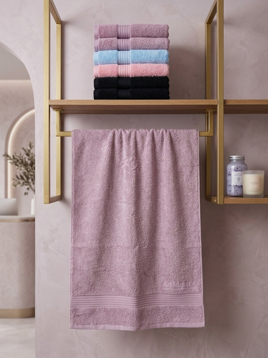 TM HOME 5-Piece Towel Set SIZE 100*50 – 100% Natural Cotton – Luxury Hotel Quality – Elegant Gradient Shades – Ultra-Soft, Highly Absorbent & Quick-Dry