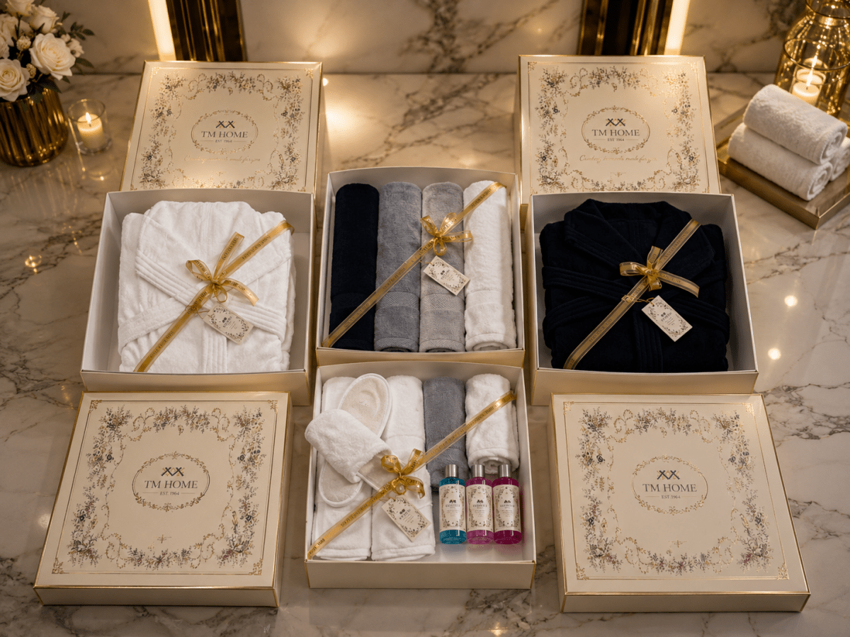 14-Piece Luxury Hotel-Grade Cotton Set (2 Bathrobes + 4 Towels 50x100 + 2 Bath Mats+ 2 SLIPPERS+ 4 TOWEL 30*30 ) in Colors – Premium Hotel Quality - TM HOME
