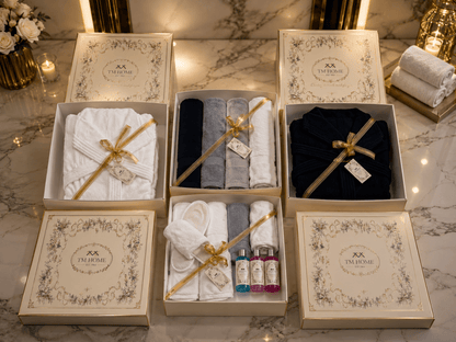 14-Piece Luxury Hotel-Grade Cotton Set (2 Bathrobes + 4 Towels 50x100 + 2 Bath Mats+ 2 SLIPPERS+ 4 TOWEL 30*30 ) in Colors – Premium Hotel Quality - TM HOME