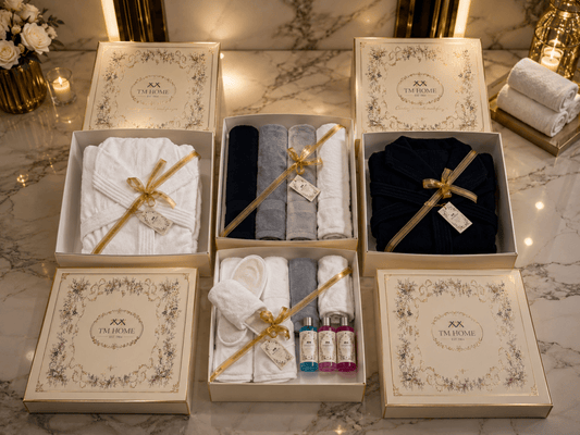 14-Piece Luxury Hotel-Grade Cotton Set (2 Bathrobes + 4 Towels 50x100 + 2 Bath Mats+ 2 SLIPPERS+ 4 TOWEL 30*30 ) in Colors – Premium Hotel Quality - TM HOME