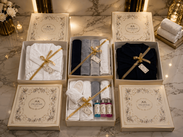 14-Piece Luxury Hotel-Grade Cotton Set (2 Bathrobes + 4 Towels 50x100 + 2 Bath Mats+ 2 SLIPPERS+ 4 TOWEL 30*30 ) in Colors – Premium Hotel Quality - TM HOME