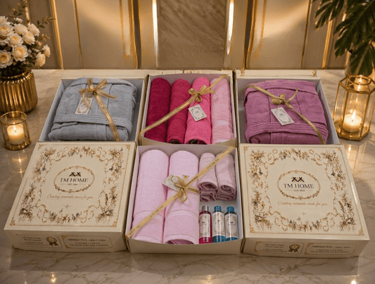 14-Piece Luxury Hotel-Grade Cotton Set (2 Bathrobes + 4 Towels 50x100 + 2 Bath Mats+ 2 SLIPPERS+ 4 TOWEL 30*30 ) in Colors – Premium Hotel Quality - TM HOME