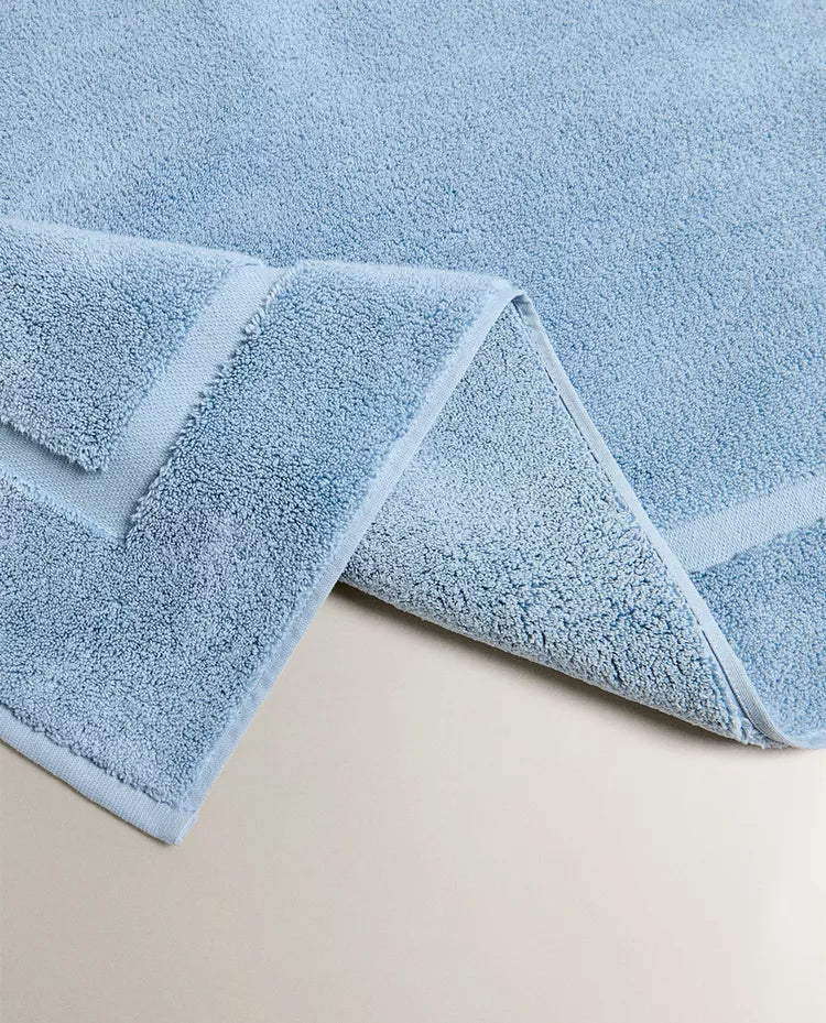 TM HOME Luxury Hotel Bath Mat – 100% Natural Cotton – Refreshing Blue Color – 50×80 cm – Ultra-Absorbent, Quick-Dry & Soft Texture – Premium Quality for Home & Hotels