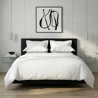 TM Home 3-Piece Striped Duvet Cover Set – 100% Natural Cotton, Hotel-Grade Luxury Comfort