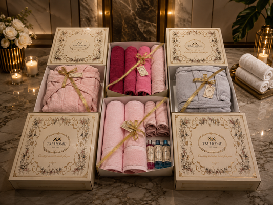 14-Piece Luxury Hotel-Grade Cotton Set (2 Bathrobes + 4 Towels 50x100 + 2 Bath Mats+ 2 SLIPPERS+ 4 TOWEL 30*30 ) in  Colors – Premium Hotel Quality