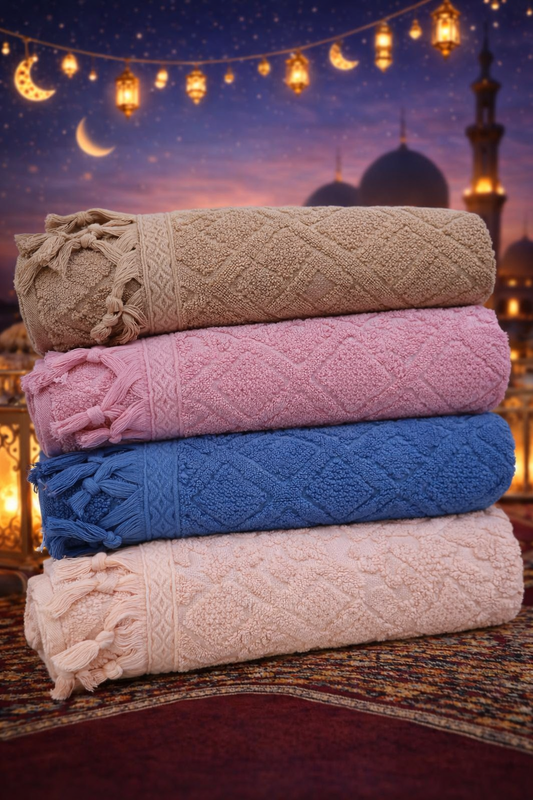 طقم مناشف قطنية فاخرة للمنزل من تي إم - 4 قطع - 60 × 120 سم - ألوان أنيقة وملمس ناعم كالفنادق
