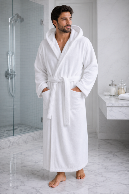 TM HOME Luxury Hotel Bath Robe – 100% Egyptian Cotton – Elegant Color – Ultra-Soft, Highly Absorbent & Premium Quality for Home, Spa & Hotels