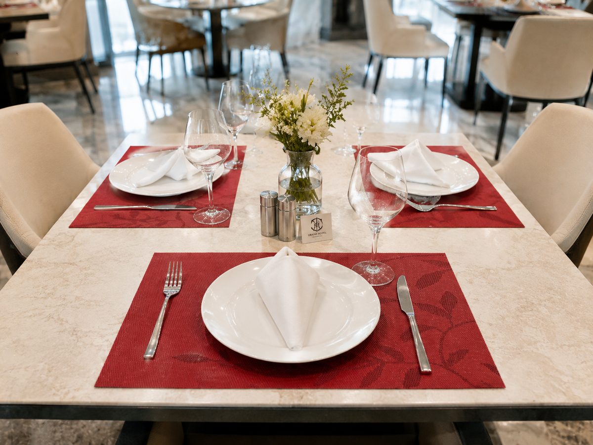 Premium Hotel-Quality Woven Placemat – Elegant Dining Table Mat, Durable & Easy-Care, Luxury Restaurant & Home Table Setting