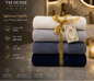 TM HOME 4-Piece Towel Set – 100% Natural Cotton – Luxury Hotel Quality – Elegant Gradient BLACK Shades – Ultra-Soft, Highly Absorbent & Quick-Dry