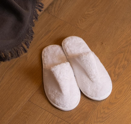 TM Home Hotel Slipper x3  – White Jacquard 100% Cotton | Luxury Spa & Hotel Use