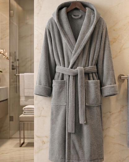 Luxury Hotel Bath Robe + Towel 100*50 + Slipper with Luxury Box – 100% Egyptian Cotton – Elegant Color – Ultra-Soft, Highly Absorbent & Premium Quality for Home, Spa & Hotels