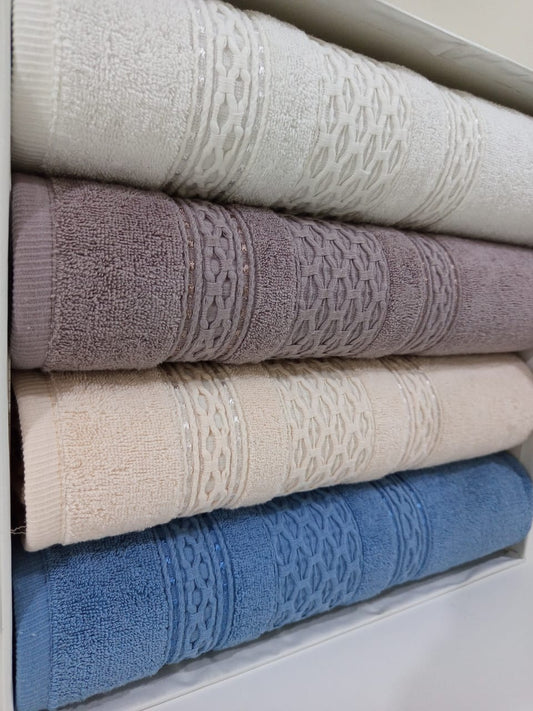 طقم مناشف TM Home Premium القطنية الفاخرة – 12 قطعة – 60×120 سم – ألوان أنيقة وملمس ناعم كالفنادق