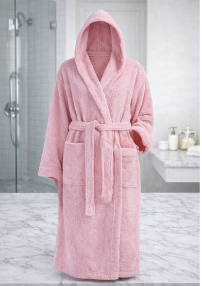 TM HOME Luxury Hotel Bath Robe – 100% Egyptian Cotton – Elegant Pink Color – Ultra-Soft, Highly Absorbent & Premium Quality for Home, Spa & Hotels