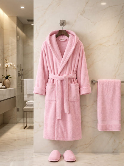 Luxury Hotel Bath Robe + Towel 100*50 + Slipper with Luxury Box – 100% Egyptian Cotton – Elegant Color – Ultra-Soft, Highly Absorbent & Premium Quality for Home, Spa & Hotels (Copy) (Copy)