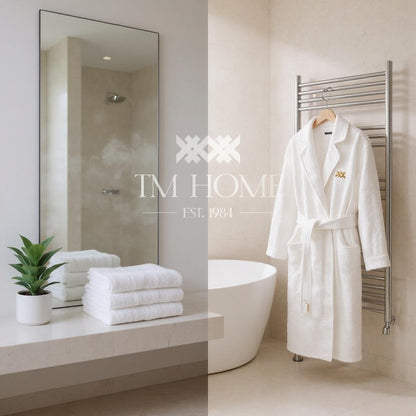 TM HOME Luxury Hotel Bath Robe – 100% Egyptian Cotton – Elegant Color – Ultra-Soft, Highly Absorbent & Premium Quality for Home, Spa & Hotels