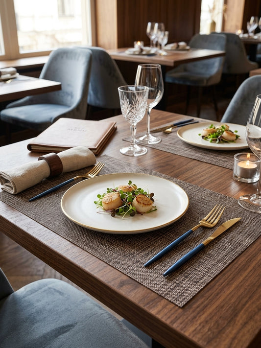 Premium Hotel-Quality Woven Placemat – Elegant Dining Table Mat, Durable & Easy-Care, Luxury Restaurant & Home Table Setting