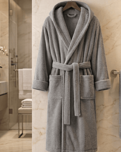Luxury Hotel Bath Robe + Towel 100*50 + Slipper with Luxury Box – 100% Egyptian Cotton – Elegant Color – Ultra-Soft, Highly Absorbent & Premium Quality for Home, Spa & Hotels - TM HOME