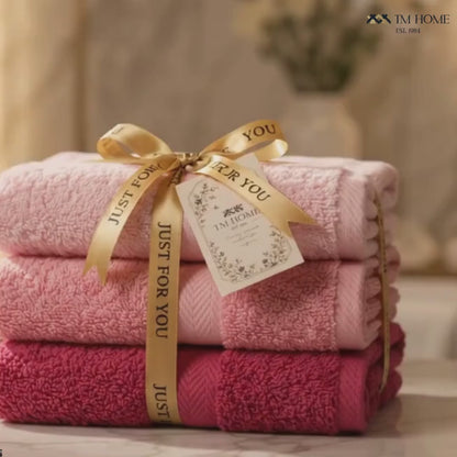 TM HOME 4-Piece Towel Set  SIZE 100*50 – 100% Natural Cotton – Luxury Hotel Quality – Elegant Gradient BLACK Shades – Ultra-Soft, Highly Absorbent & Quick-Dry
