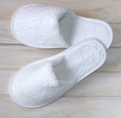 TM Home Hotel Slipper x3  – White Jacquard 100% Cotton | Luxury Spa & Hotel Use